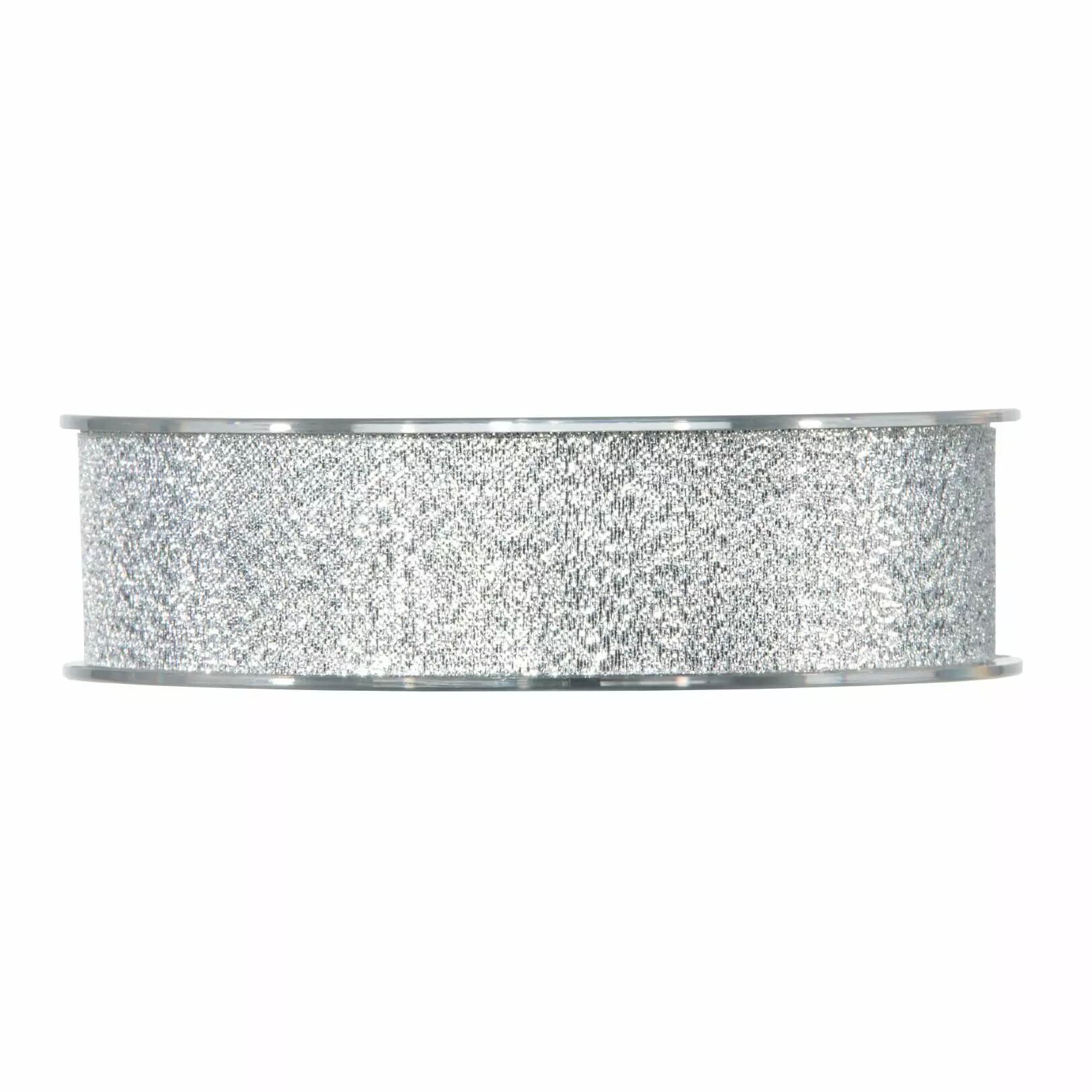 Ruban iridescent argenté 25mm pour décoration florale et compositions de Noël