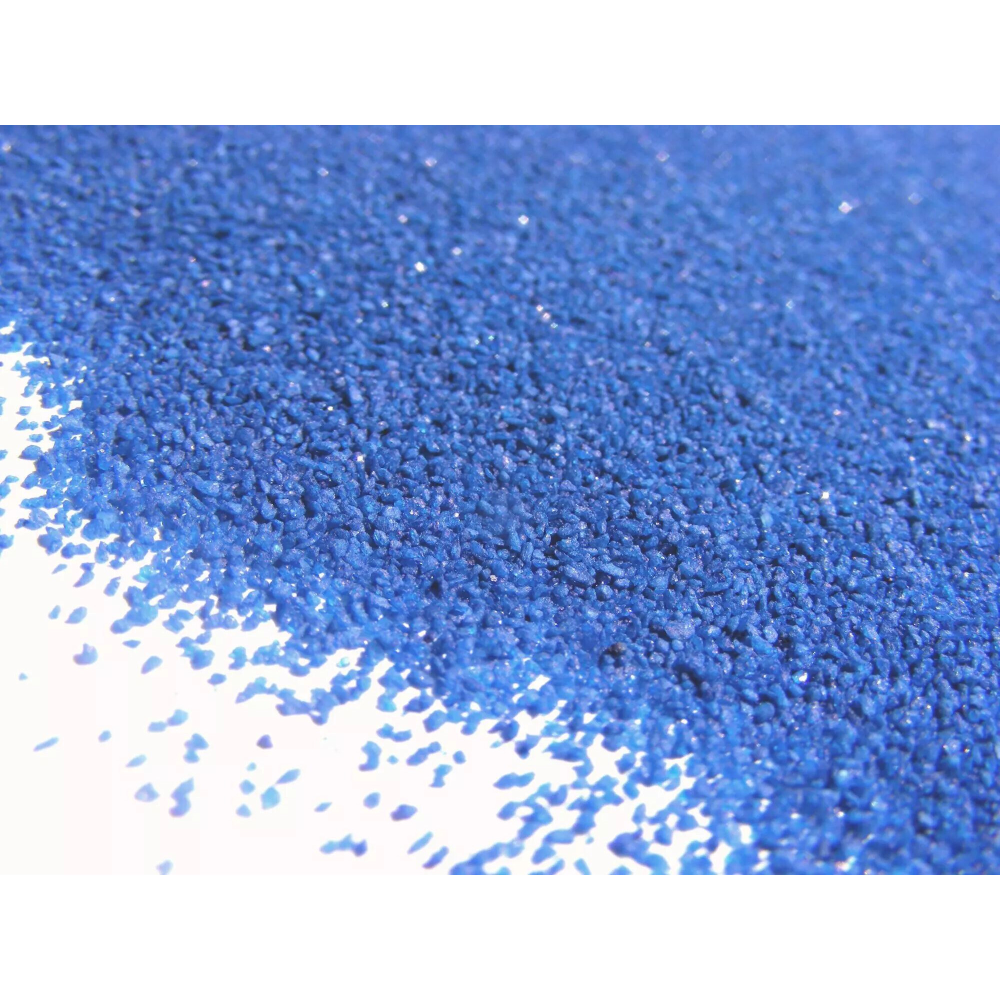 Sable décoratif bleu granulométrie fine pour verreries et compositions florales professionnelles