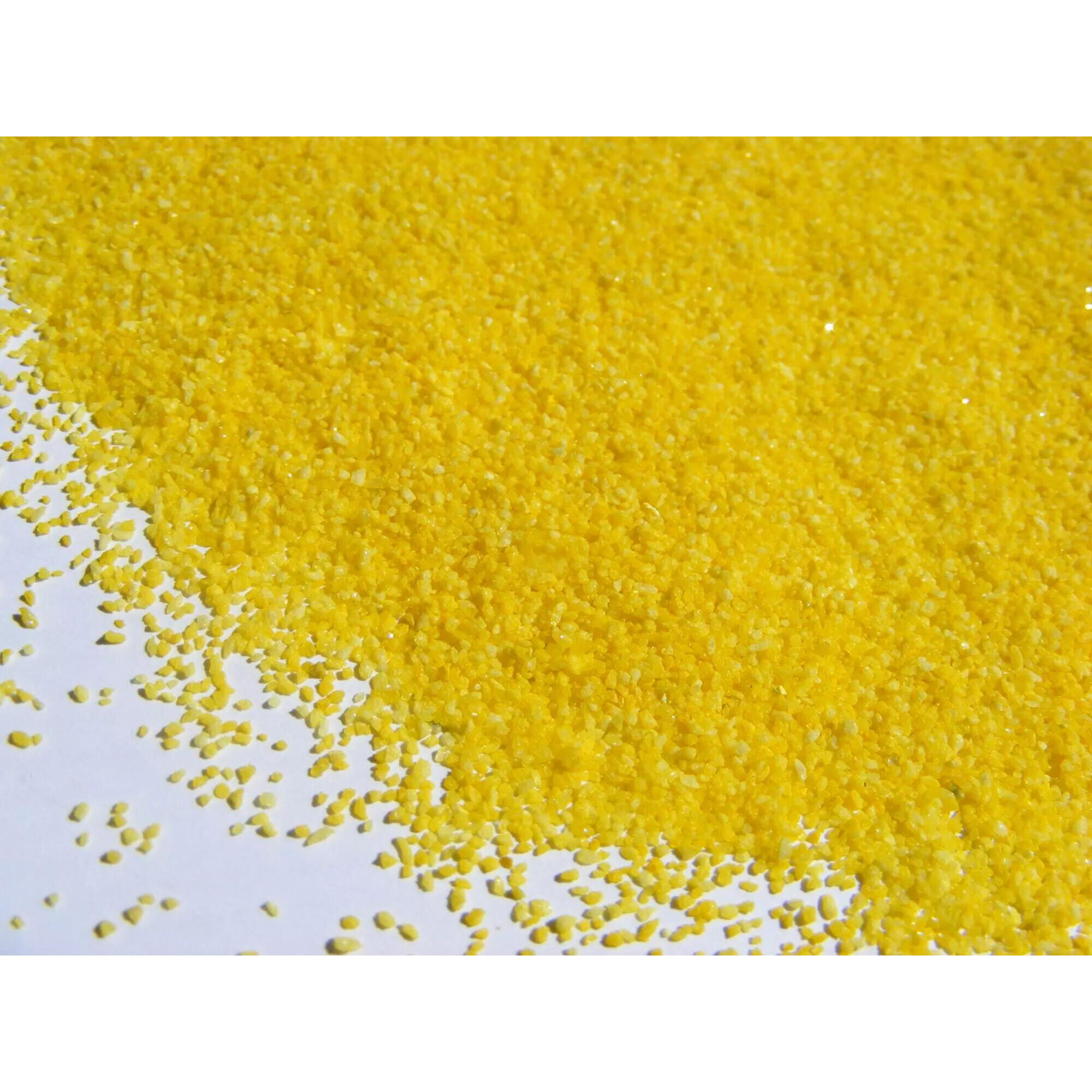 Sable décoratif jaune granulométrie fine 0,4-0,7mm GHISI WALTER pour compositions florales et verreries décoratives fleuriste