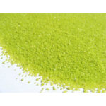 Sable décoratif vert pomme granulométrie fine pour compositions florales et verreries transparentes