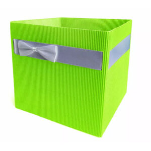 Sac carton vert anis Simply 12x12 cm pour fleuriste, plastifié intérieur, recyclable