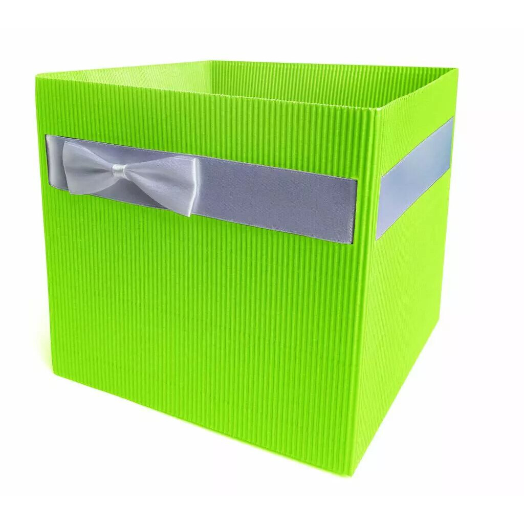 Sac carton vert anis Simply 12x12 cm pour fleuriste, plastifié intérieur, recyclable CLAYRTON'S