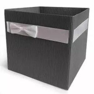 Sac carton gris Simply pour emballage floral et porte-bouquet, format 10,5x10,5x10 cm