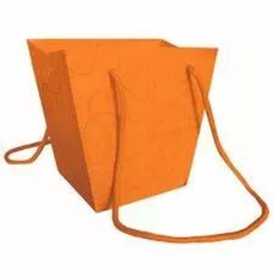 Sac emballage floral Graphic orange en polypropylène 18x18 H16 cm pour fleuriste