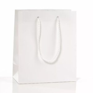 Sac kraft blanc format vertical pour emballage de bouquets de fleurs en boutique fleuriste
