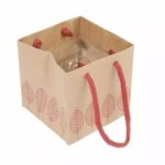 Sac kraft fuchsia LeafMe 13x13 cm avec anses en corde pour emballage floral écologique certifié FSC