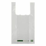 Sac plastique blanc à bretelles pour fleuriste, transport chrysanthèmes et plantes en pot