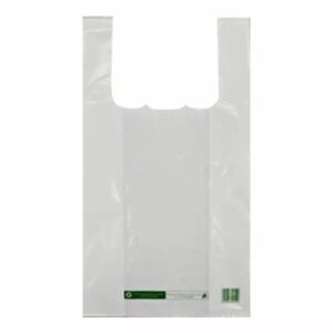 Sac plastique blanc à bretelles pour fleuriste, transport chrysanthèmes et plantes en pot