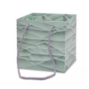 Sac polypro vert Stoney Creek avec anses corde pour transport pots et bouquets fleuriste