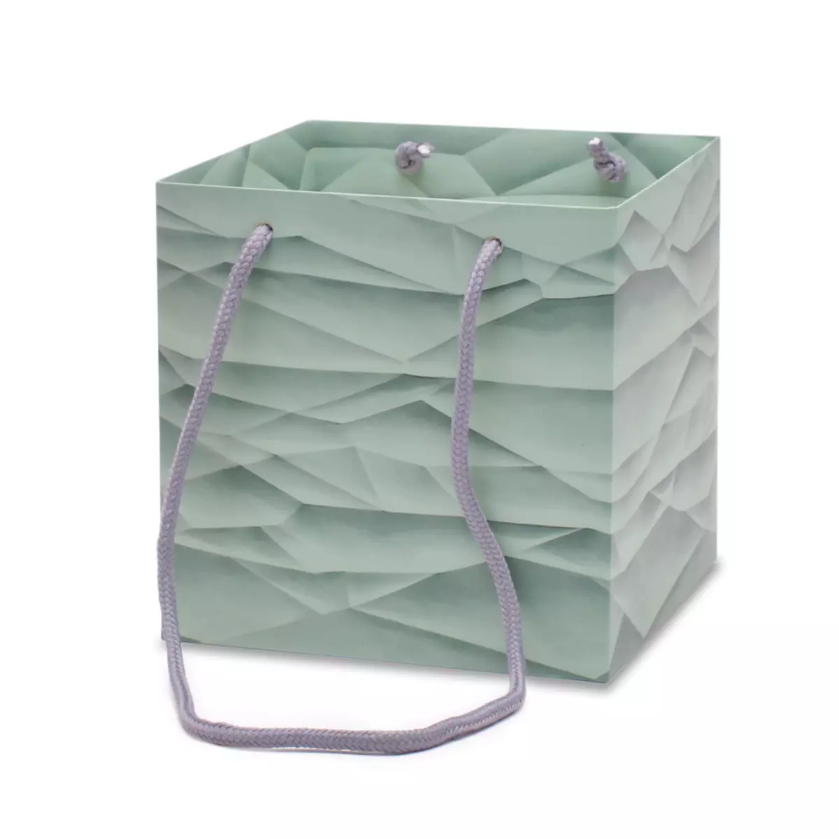 Sac polypro vert Stoney Creek avec anses corde pour transport pots et bouquets fleuriste