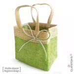 Sac textile Fiji vert anis en amidon de maïs pour fleuriste avec intérieur plastifié