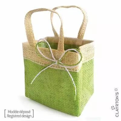 Sac textile Fiji vert anis en amidon de maïs pour fleuriste avec intérieur plastifié