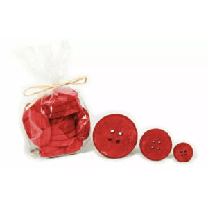 Boutons décoratifs en bois rouge assortis pour compositions florales et décoration de bouquets