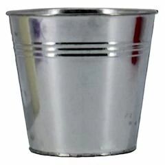 Seau en zinc naturel aspect brut pour compositions florales et arrangements de fleuriste