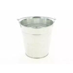 Seau en zinc naturel avec anse pour compositions florales professionnelles 10,5 cm