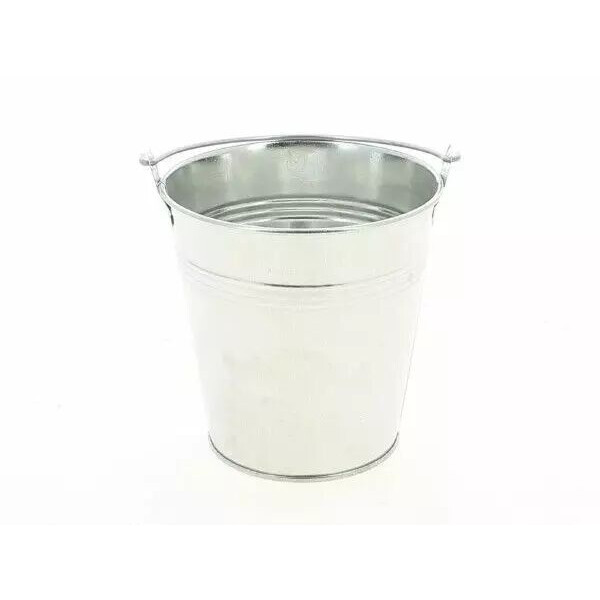 Seau en zinc naturel avec anse pour compositions florales professionnelles 10,5 cm PONCHON IMPORTS