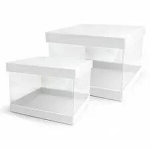 Set de 2 boîtes à chapeau carrées blanches pour compositions florales professionnelles