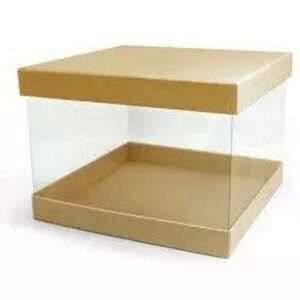 Set de 2 boîtes à chapeau carrées naturel pour fleuriste format 18 et 21 cm