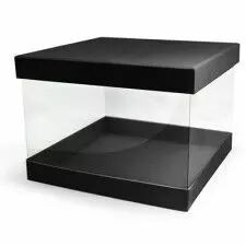 Set de 2 boîtes à chapeau carrées noires Pandore CLAYRTON'S pour compositions florales professionnelles