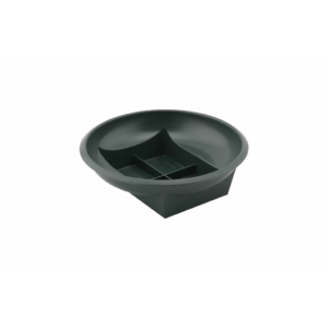 Soucoupe plastique verte avec fond carré pour composition florale et centre de table fleuriste
