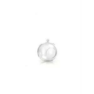 Sphère vase boule en verre transparent à suspendre pour compositions florales professionnelles, diamètre 8 cm hauteur 9 cm