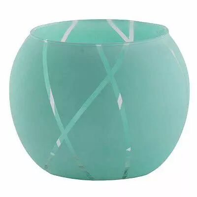 Vase boule en verre turquoise diamètre 7,5 cm hauteur 10 cm pour compositions florales professionnelles