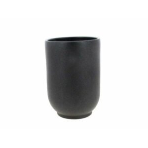 Vase céramique noir professionnel pour fleuriste, diamètre 12,5 cm hauteur 18,5 cm, marque PONCHON IMPORTS