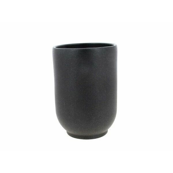 Vase céramique noir professionnel pour fleuriste, diamètre 12,5 cm hauteur 18,5 cm, marque PONCHON IMPORTS