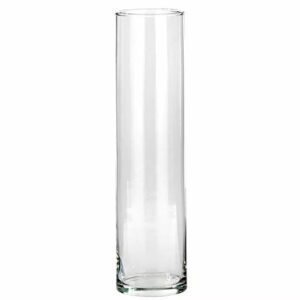 Vase cylindrique en verre transparent 10 cm diamètre 40 cm hauteur pour compositions florales professionnelles