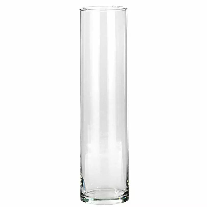 Vase cylindrique en verre transparent 10 cm diamètre 40 cm hauteur pour compositions florales professionnelles