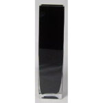 Vase carré en verre noir épais 9x9 hauteur 40 cm pour compositions florales professionnelles