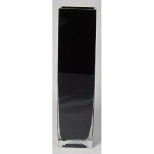 Vase carré en verre noir épais 9x9 hauteur 40 cm pour compositions florales professionnelles