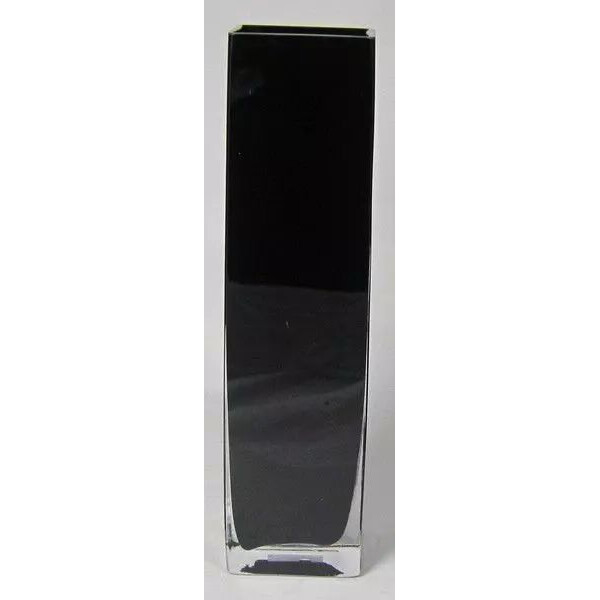 Vase carré en verre noir épais FLORAN BV 9x9 hauteur 40 cm pour compositions florales professionnelles