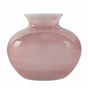Vase rond en verre fumé rose poudré Cécilia pour fleuriste, diamètre 40 cm hauteur 33 cm