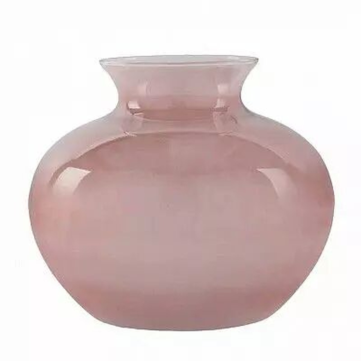 Vase rond en verre fumé rose poudré Cécilia pour fleuriste, diamètre 40 cm hauteur 33 cm