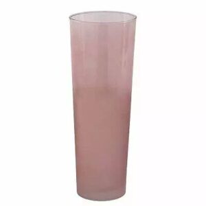 Vase conique en verre fumé rose poudré 15x40 cm pour compositions florales professionnelles fleuriste