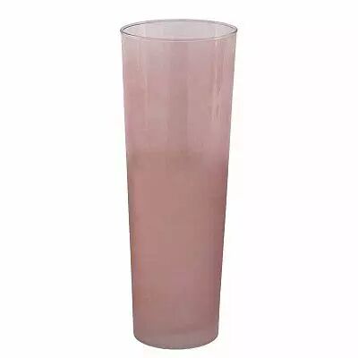 Vase conique en verre fumé rose poudré 15x40 cm pour compositions florales professionnelles fleuriste