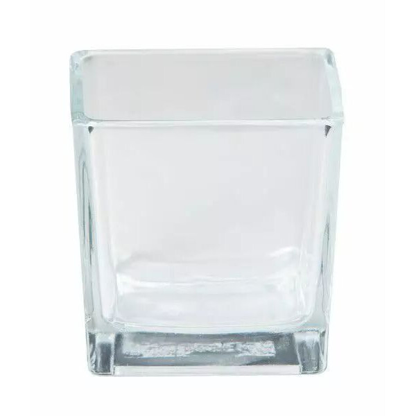 Vase cube en verre transparent TEREVER 14x14 cm pour compositions florales professionnelles et centres de table