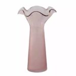Vase en verre fumé rose poudré Fazzoletto 12x35 cm pour compositions florales de fleuriste