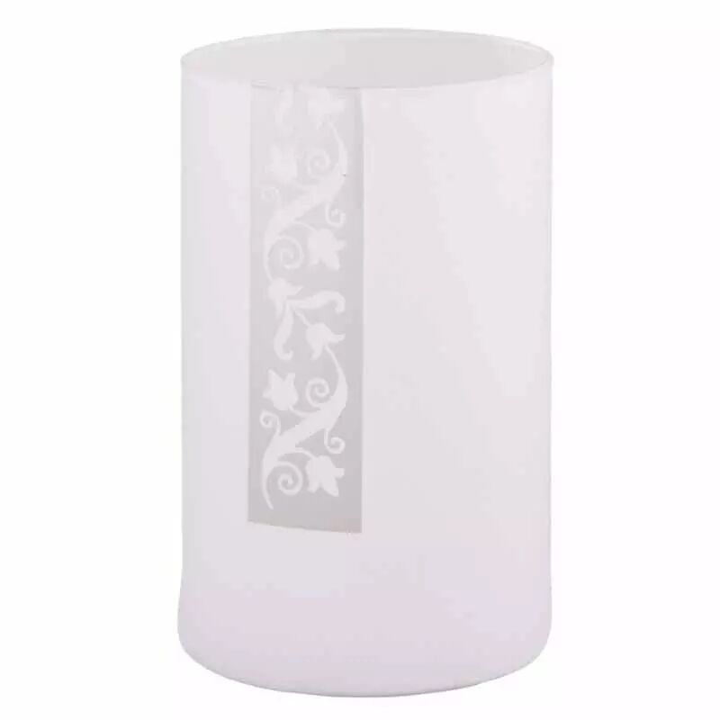 Vase cylindrique en verre Maia blanc recouvert de feutrine pour compositions florales professionnelles