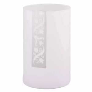 Vase cylindrique en verre Maia blanc recouvert de feutrine pour compositions florales professionnelles