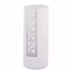 Vase cylindrique en verre blanc Maia recouvert de feutrine douce, diamètre 8 cm hauteur 15 cm, pour compositions florales professionnelles