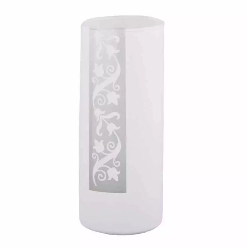 Vase cylindrique en verre blanc Maia recouvert de feutrine douce, diamètre 8 cm hauteur 15 cm, pour compositions florales professionnelles