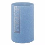 Vase cylindrique en verre Maia avec revêtement feutrine bleue pour compositions florales professionnelles