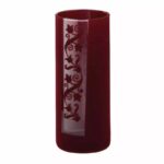 Vase cylindrique en verre Maia bordeaux avec revêtement feutrine pour compositions florales professionnelles