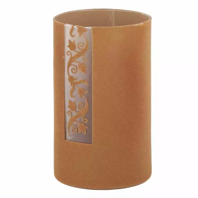 Vase cylindrique en verre Maia avec feutrine caramel pour compositions florales professionnelles