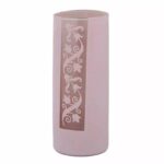 Vase cylindrique en verre avec habillage feutrine rose Maia pour compositions florales professionnelles