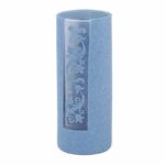 Vase cylindrique en verre Maia recouvert de feutrine bleue pour compositions florales professionnelles