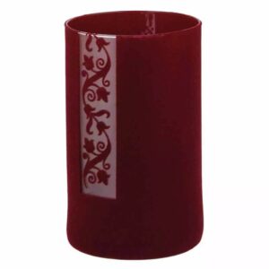 Vase cylindrique en verre Maia recouvert de feutrine bordeaux pour compositions florales professionnelles