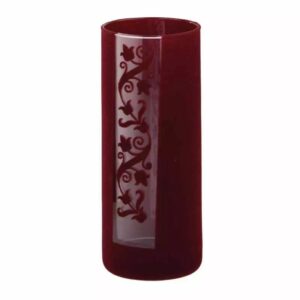Vase cylindrique en verre Maia recouvert de feutrine bordeaux pour compositions florales professionnelles